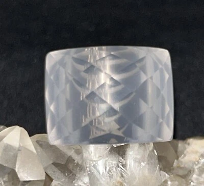 Anillo de cuarzo rosa facetado liso de Brasil talla 7 1/2 Foto 1 de 4