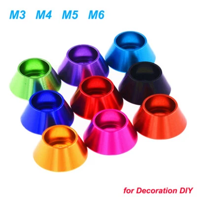 GOOBETTER M3-M6 Washers Colourful Aluminum Alloy Cap Head Gasket for Screw Decoration DIY