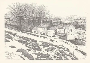 ILKLEY MOOR, WEISSE WELLS, Yorkshire - Vintage POSTKARTE Größe Druck (Zeichnung) - Bild 1 von 2