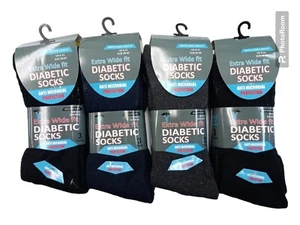Mens Extra Wide Breathable Comfort Fit Diabetic Loose Top Socks Size 6-11 11-14 - Picture 1 of 8