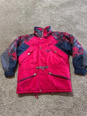 Vintage Fila Ski Mens Jacket Tag Size Small Fit Size  Large Hood Winter Coat  - Image 1 of 4