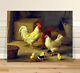 Edgar Hunt Chickens in a Barn ~ FINE ART CANVAS PRINT 8x12*
