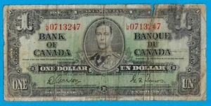 $1 1937 Bank of Canada Note Gordon-Towers L/M  Prefix BC-21c - Picture 1 of 2