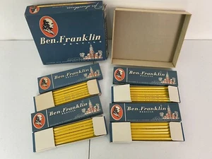 Vintage RARO Ben Franklin "500" n. 3 matite nuove con scatola, Blaisdell, 48 mai usate - Foto 1 di 12