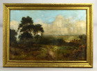 = Daniel Sherrin (Britannique, 1868-1940) huile/toile, croix de terrier, paysage de Surrey