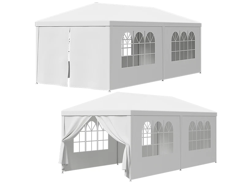 SEGAWE 2PCS 10 x 20' Gazebo Party Tent with 6 Side Walls Wedding Canopy Cater Events