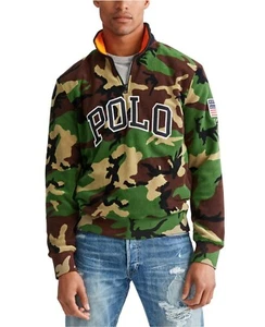 Polo Ralph Lauren Men's Green Camouflage 1/4 Zip Fleece Sweatshirt Size L - Picture 1 of 9