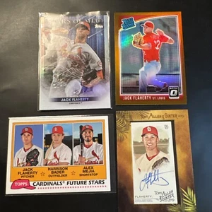 2018 JACK FLAHERTY RED ROOKIE, 2019 MINI ALLEN GINTER AUTOGRAPH BASEBALL CARD - Picture 1 of 4