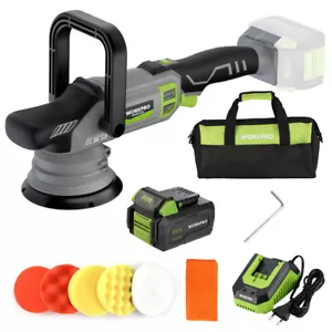WORKPRO 20V Cordless 7 Speeds Brushless Dual Action Polisher Buffer Polisher Kit - Picture 1 of 11