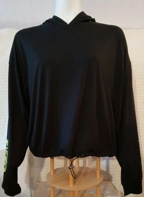 Sudadera con Capucha Mujer Talla M, Pullover Hombro Caído, Dragón Verde Japonés en Mangas. Foto 1 de 4