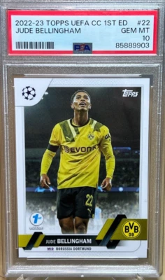 JUDE BELLINGHAM * PSA 10 *POP 2* 2022-23 TOPPS UEFA 1st EDITION #22 REAL MADRID - Image 1 of 3