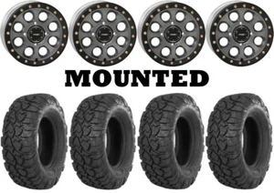 Kit 4 ITP UltraCross R-Spec Tires 28x10-14 on System 3 SB-7 Beadlock Gray TER - Picture 1 of 5
