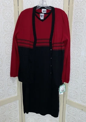 Vestido suéter vintage Leslie Fay con cárdigan a juego nuevo con etiquetas Foto 1 de 4