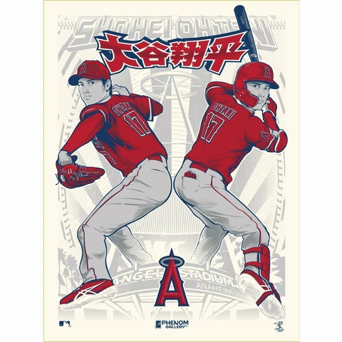 Los Angeles Angels Shohei Ohtani 18" x 24" Limited Edition Serigraph Print Cover