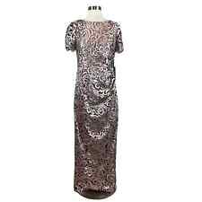 JS Collections Women's Formal Dress Size 4 Pink and Black Embroidered Lace Gown
