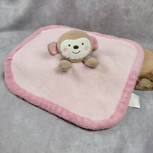 Koala Baby Lovey Monkey Pink Brown Plush Soft Security Blanket Infant 12"x12"
