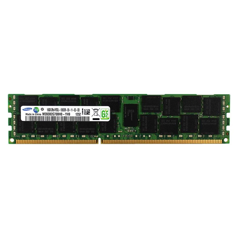 Samsung 16GB 2Rx4 PC3L-10600R DDR3 1333MHz 1.35V ECC REG RDIMM Server Memory RAM - Image 1 of 1