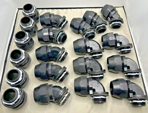 Lot 20 Thomas Betts T&B LIQUIDTIGHT 1 1/4" Bullet Connectors LT125P, 45º , 90º - Picture 1 of 4