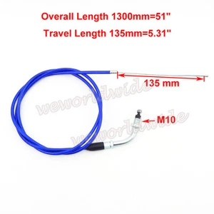 Blue 1300mm Throttle Cable 49cc 50 60cc 66 80cc Gas Motorized Bicycle Push Bike - Picture 1 of 5