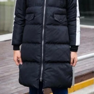 Y2K Uni YISHION CASUAL Designer HOODED PUFFER JACKET Long Coat SCENERY Logo LG - Bild 1 von 8