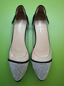 Glitzerballerina Ballerina transparent mit schwarz Strass Gr. 41 fällt klein aus - Bild 1 von 5