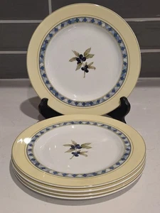 Set of 5 Royal Doulton CARMINA Salad / Dessert Plates Olives Motif - Picture 1 of 11