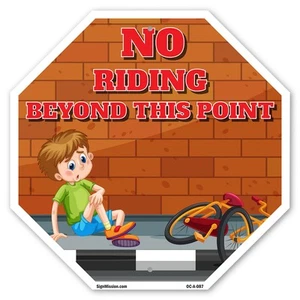 No Riding Beyond This Point Octagon Sign Weather Resistant Made in the USA - Picture 1 of 64