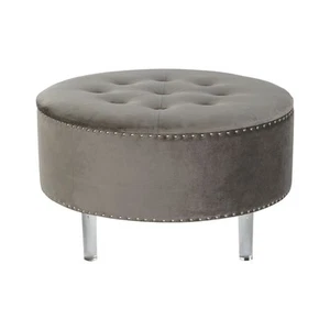 Panca DKD Home Decor Grigio Argentato Legno MDF 80 x 80 x 43 cm - Foto 1 di 6