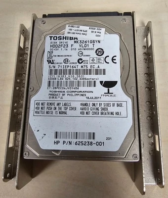 Toshiba 320Gb HDD MK3261GSYN Hard Drive - Image 1 of 3