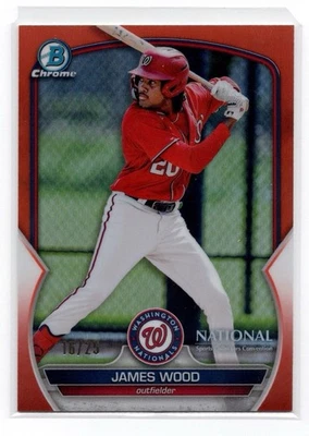 2023 Bowman Chrome NSCC James Wood Orange /25 - #MLB-37 - Image 1 of 2