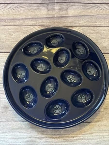 Fiestaware Deviled Egg Tray Cobalt Blue 12 Slots Fiesta Serving Plate USA 13” - Picture 1 of 6