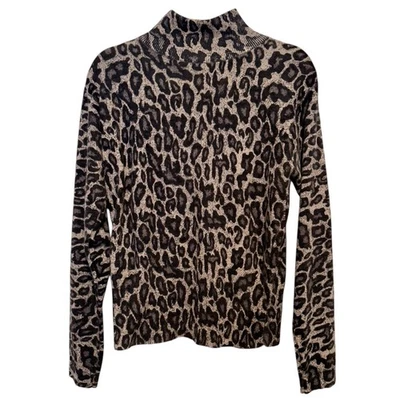 Винтажный Classiques леопард печать шерсти Angora насмешливый шеи свитер размер маленький - Изображение 1 из 4