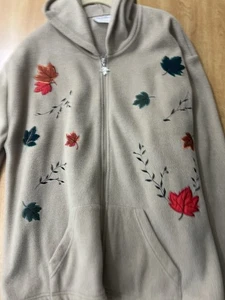 Jacke Nick & Sarah Sport Damen Herbst Reißverschluss vorne mit bestickten Blättern... - Bild 1 von 2