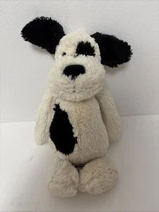Jellycat Bashful Dog White Cream Black Stuffed Animal Toy Plush 12” Puppy - Picture 1 of 10