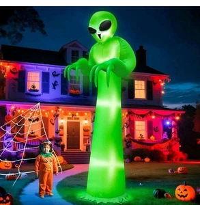 NUEVO en Caja Extraterrestre Inflable 12 Pies con Luces para Halloween Exterior. ¡Nunca usado!! - Imagen 1 de 7