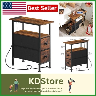 Mesa fina industrial retrô com carregamento e armazenamento oculto - Imagem 1 de 4