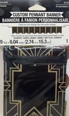 Roaring 20’s shaped banner with ribbon - Image 1 of 2