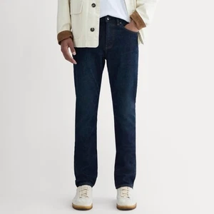 Everlane Herren Slim 4-Wege Stretch Bio Jeans Deep Indigo Größe 30x32 Neu ohne Etikett - Bild 1 von 8