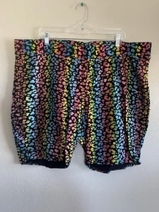 Torrid Bike Shorts Plus Size 5XL Animal Rainbow Foil Black Athletic Streetwear - Picture 1 of 4