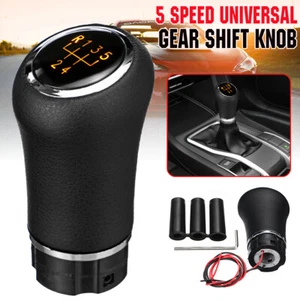 Universal 5 Speed Manual Car Gear Stick Shift Knob Shifter W/ Yellow LED Light - Picture 1 of 24
