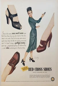 1947 Red Cross shoes Vintage Ad more smart women - Picture 1 of 1