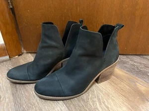 Toms Damen Stiefeletten blau Wildleder Blockabsatz Größe 9,5 - Bild 1 von 5