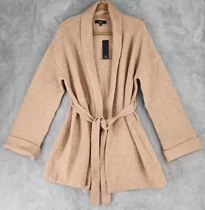 Lulus Sweater Womens Small Peach/Brown Long Sleeve Belted Open Front Cardigan - Picture 1 of 11