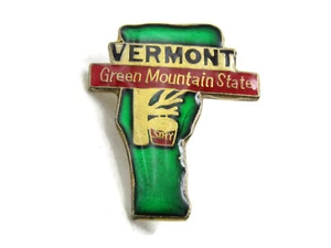 Vermont Green Mountain State Pin Gold Tone - Picture 1 of 4