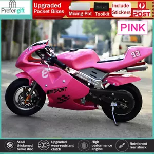 Pink Pocket Bike 2 Stroke Engine 49CC 50CC Mini Motorcycle Dirt Bike ATV Kid Toy - Picture 1 of 24