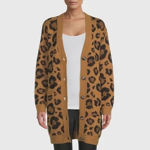 No Boundaries Junior Jacquard Strickjacke, Animal Print, 3X - Bild 1 von 5