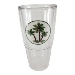 Tervis Tumbler 24 Oz Palm Trees Embroidered Patch Double Insulated Beach Tropics - Picture 1 of 6