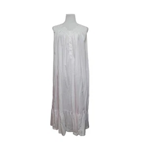 Vtg Honors Size XXL Nightgown Pink Long Cotton Prairie Cottagecore Eyelet Chest - Picture 1 of 5