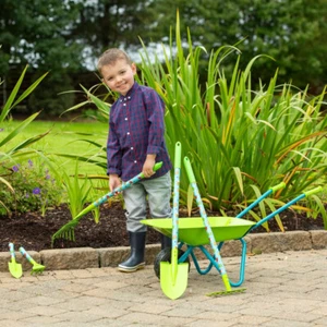 ¡Juego de juguetes de jardín de carretilla de metal! Juego de herramientas de jardín para niños aventura al aire libre - Imagen 1 de 3