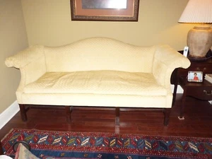 Camelback Chippendale sofa, straight leg - Picture 1 of 6